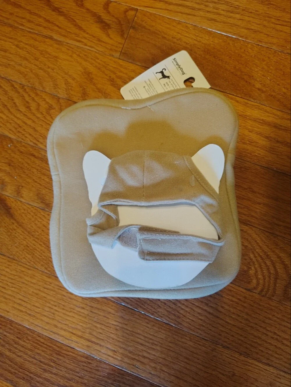 Cat Toy Hideaway Plush - Cream with Green Accents